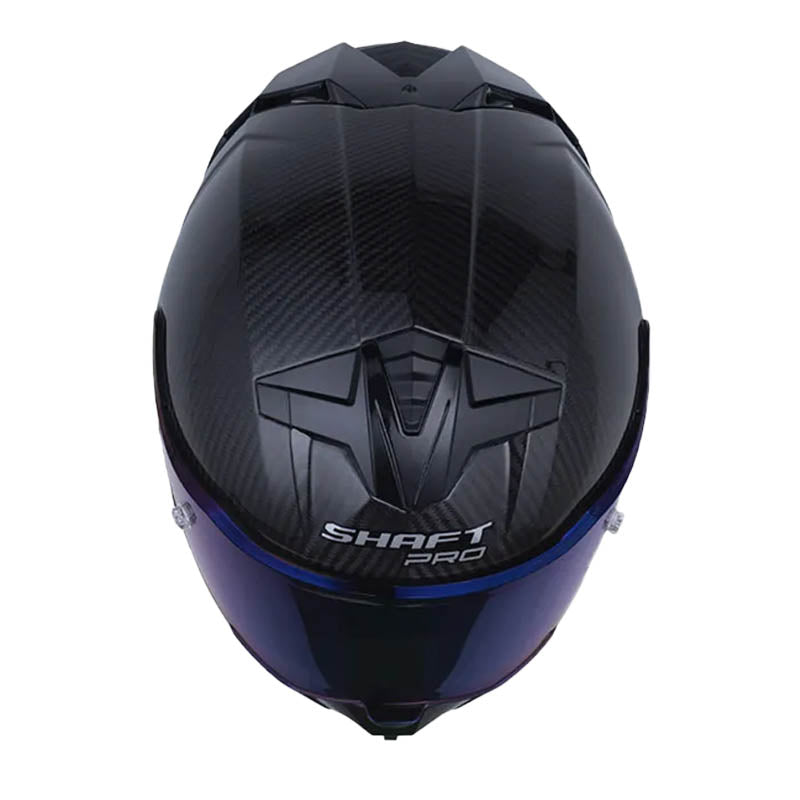 Casco Shaft Pro 618 C Evo Solid Negro Carbono Silver Visor Iridium Azul
