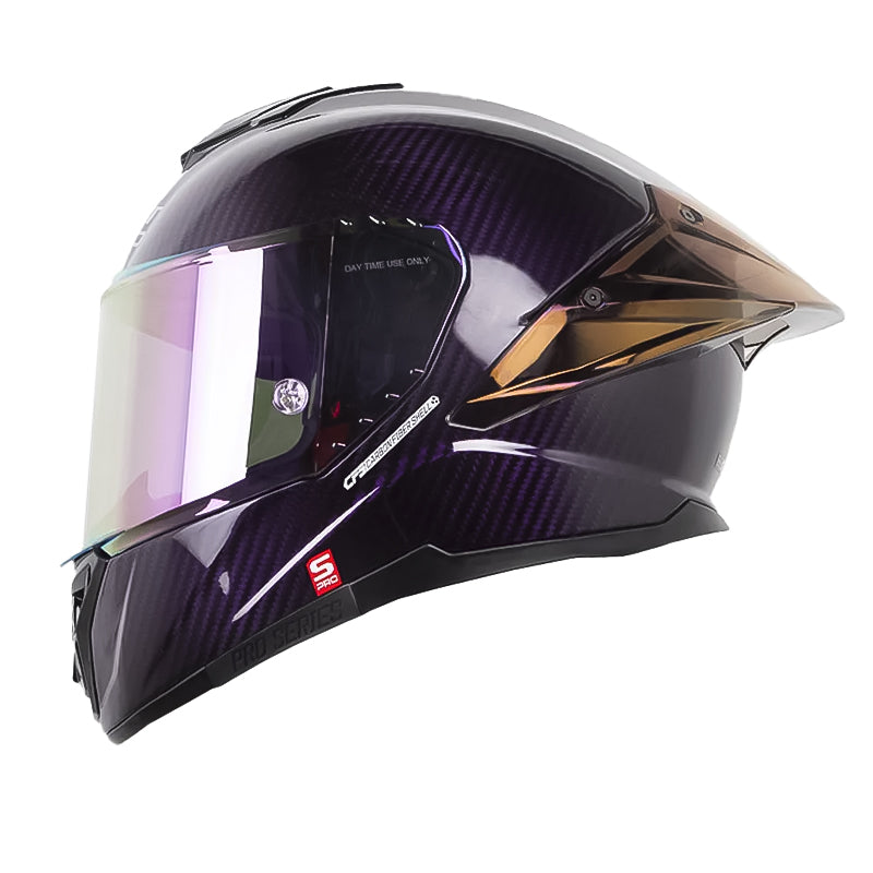 Casco Shaft Pro 620 C Evo Solid 3K Morado Silver Visor Revo Morado