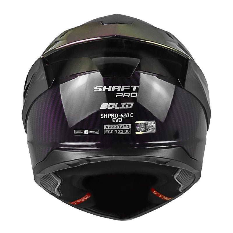 Casco Shaft Pro 620 C Evo Solid 3K Morado Silver Visor Revo Morado