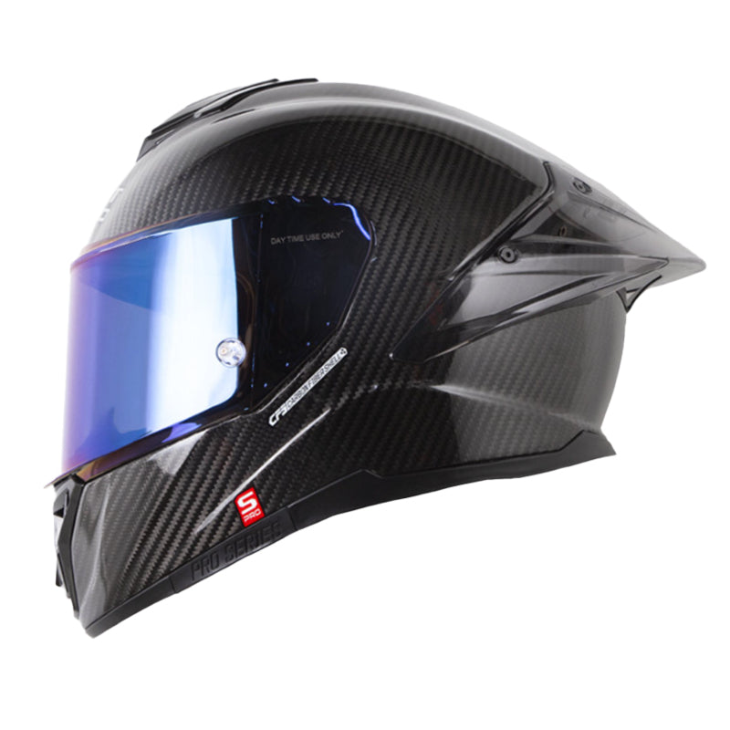 Casco Shaft Pro 620 C Evo Solid 3K Negro Silver Visor Iridium Azul