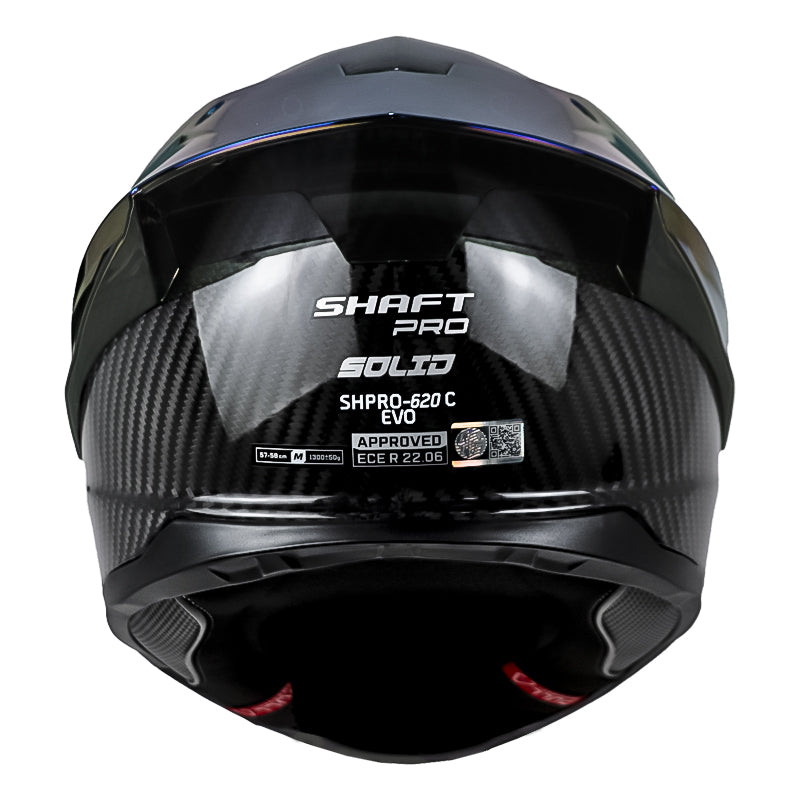 Casco Shaft Pro 620 C Evo Solid 3K Negro Silver Visor Iridium Dorado