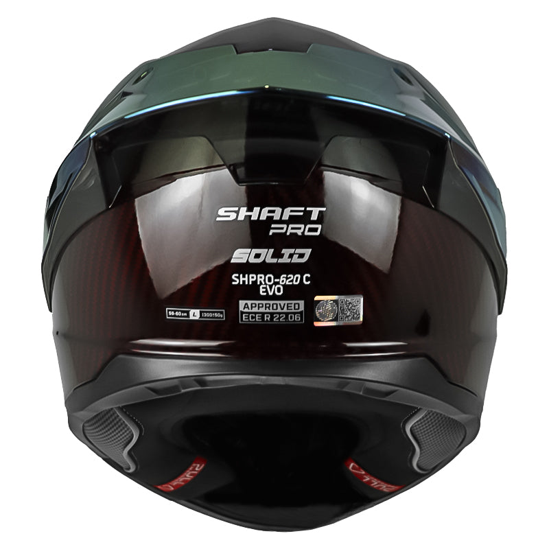 Casco Shaft Pro 620 C Evo Solid 3K Rojo Silver Visor Revo Rojo