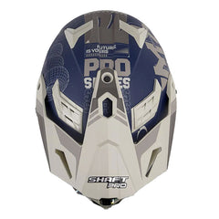Casco Shaft Pro Mx400Dv Cryptone Azul Oscuro Arena Visor Iridium Rojo