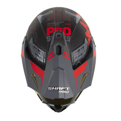 Casco Shaft Pro Mx400Dv Cryptone Negro Rojo Visor Iridium Rojo