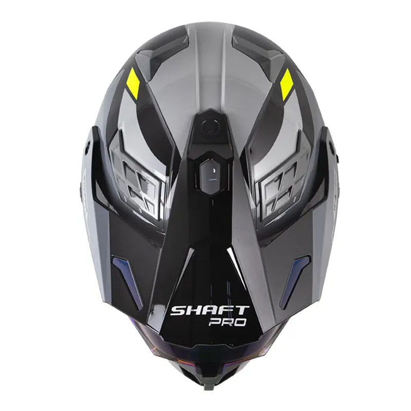 Casco Shaft Pro Mx400Dv Frontier Negro Gris Visor Iridium Azul