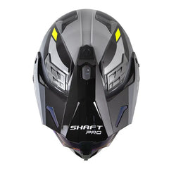 Casco Shaft Pro Mx400Dv Frontier Negro Gris Visor Iridium Azul