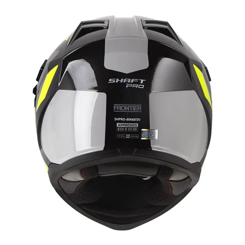 Casco Shaft Pro Mx400Dv Frontier Negro Gris Visor Iridium Azul