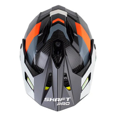 Casco Shaft Pro Mx480 Nomad Negro Carbono Gris Claro Visor Revo Rojo