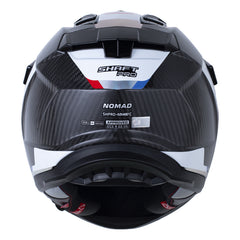 Casco Shaft Pro Mx480 Nomad Negro Carbono Gris Oscuro Visor Iridium Azul