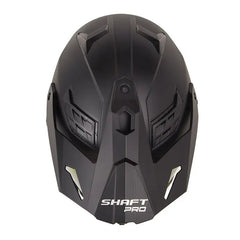 Casco Shaft pro Mx400D Solid Negro Silver Visor Iridium Rojo