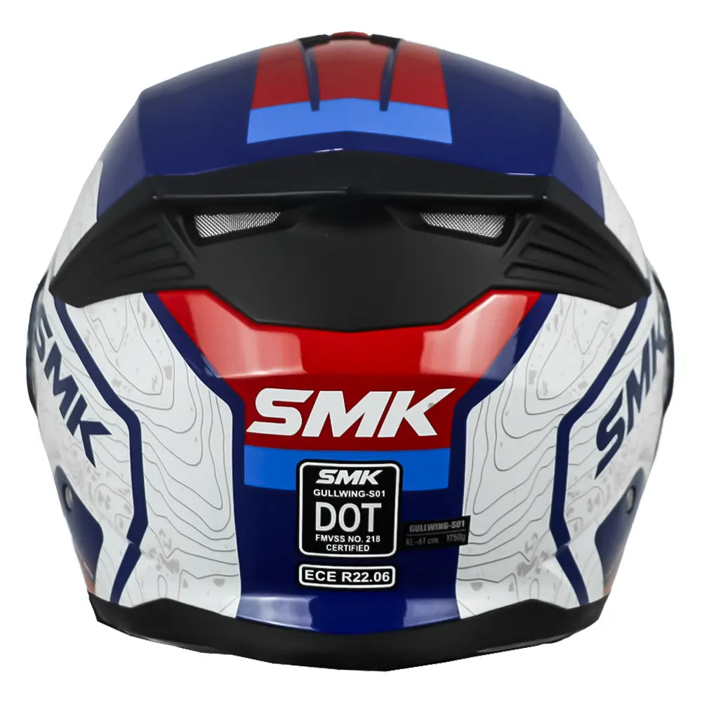 Casco Smk Gullwing Navig V2 Blanco Azul Rojo