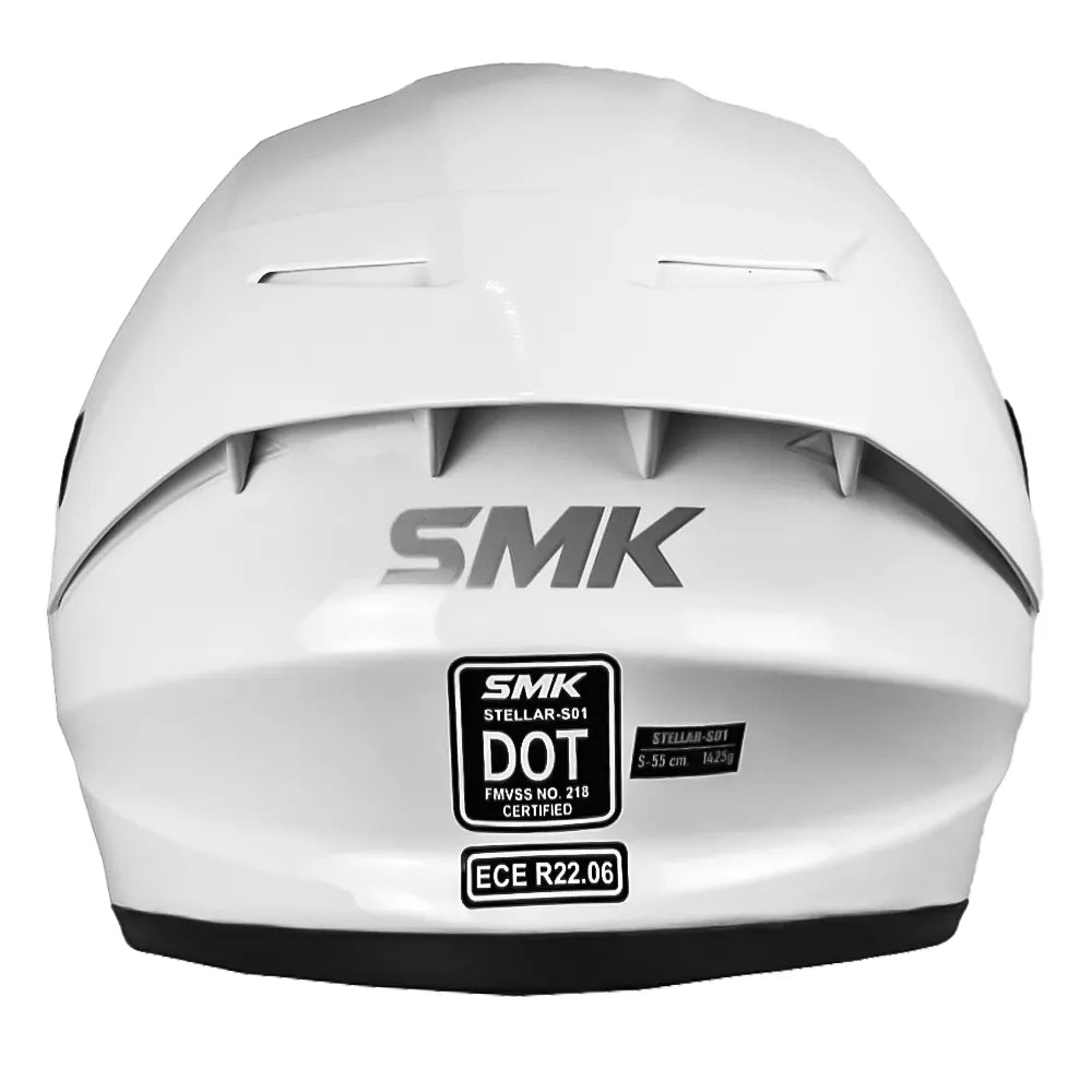 Casco Smk Stellar Blanco Brillo Visor Smoke