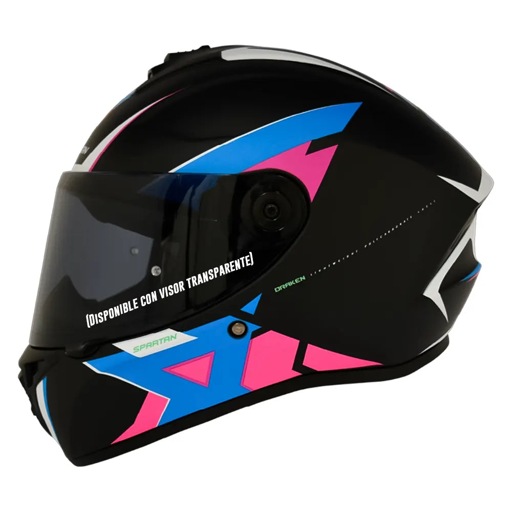 Casco Spartan Draken Frantic Azul Rosado