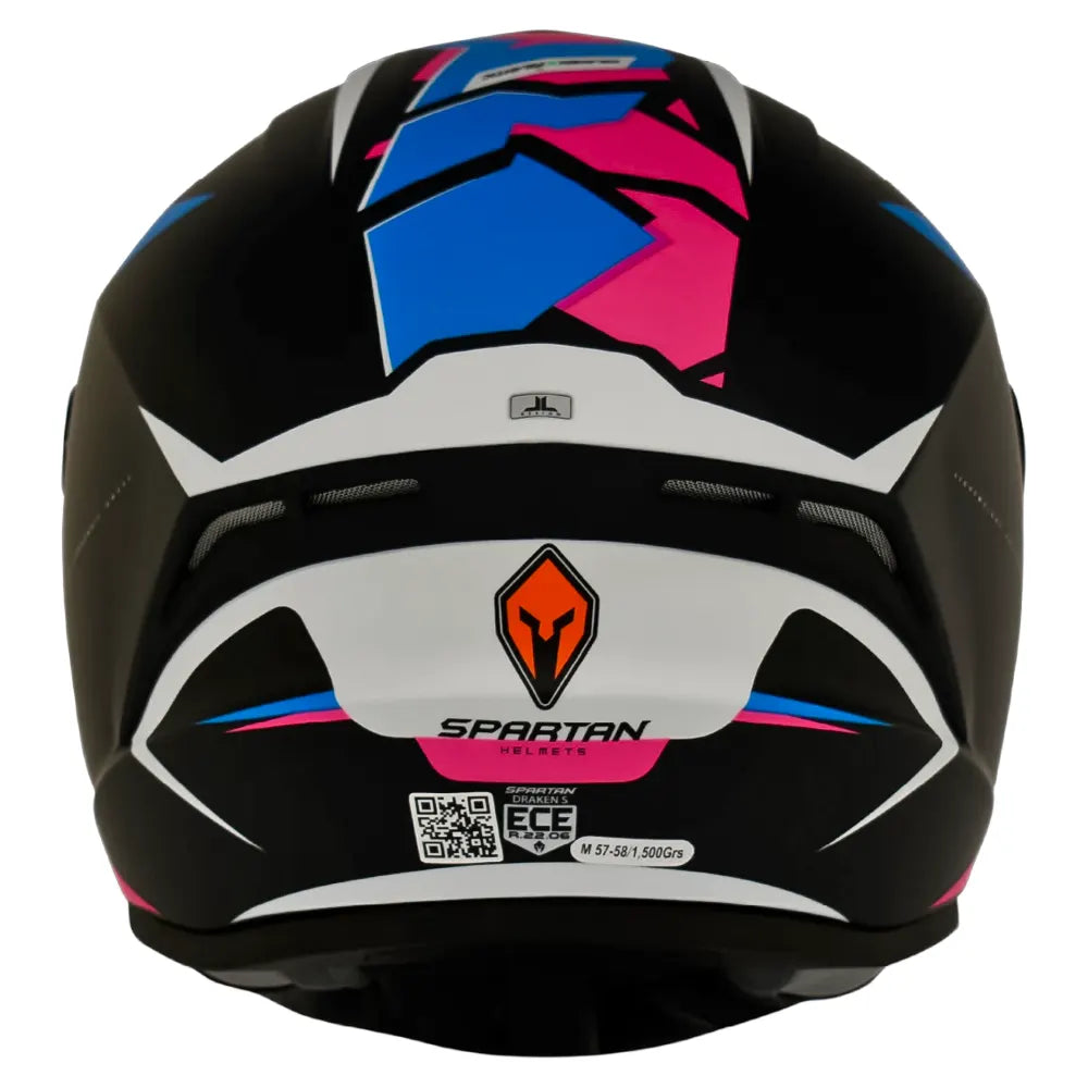 Casco Spartan Draken Frantic Azul Rosado