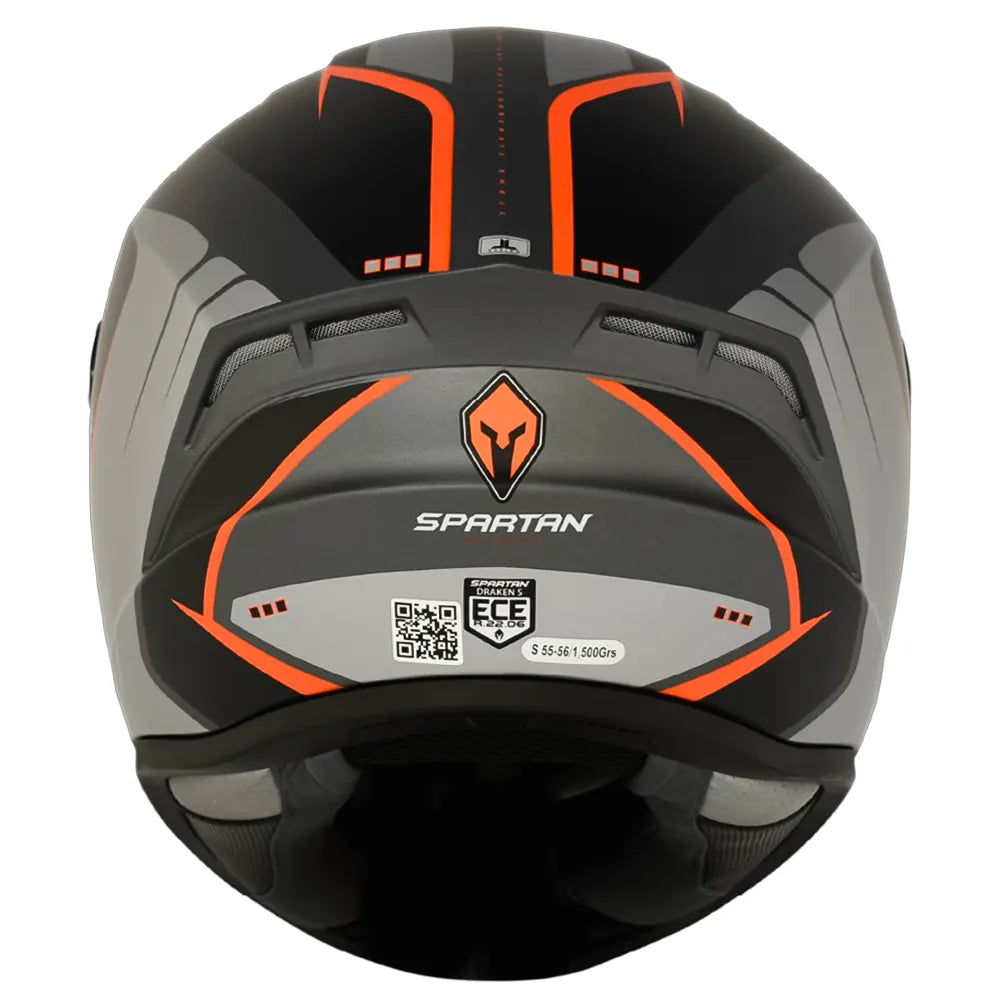 Casco Spartan Draken Methane Negro Rojo