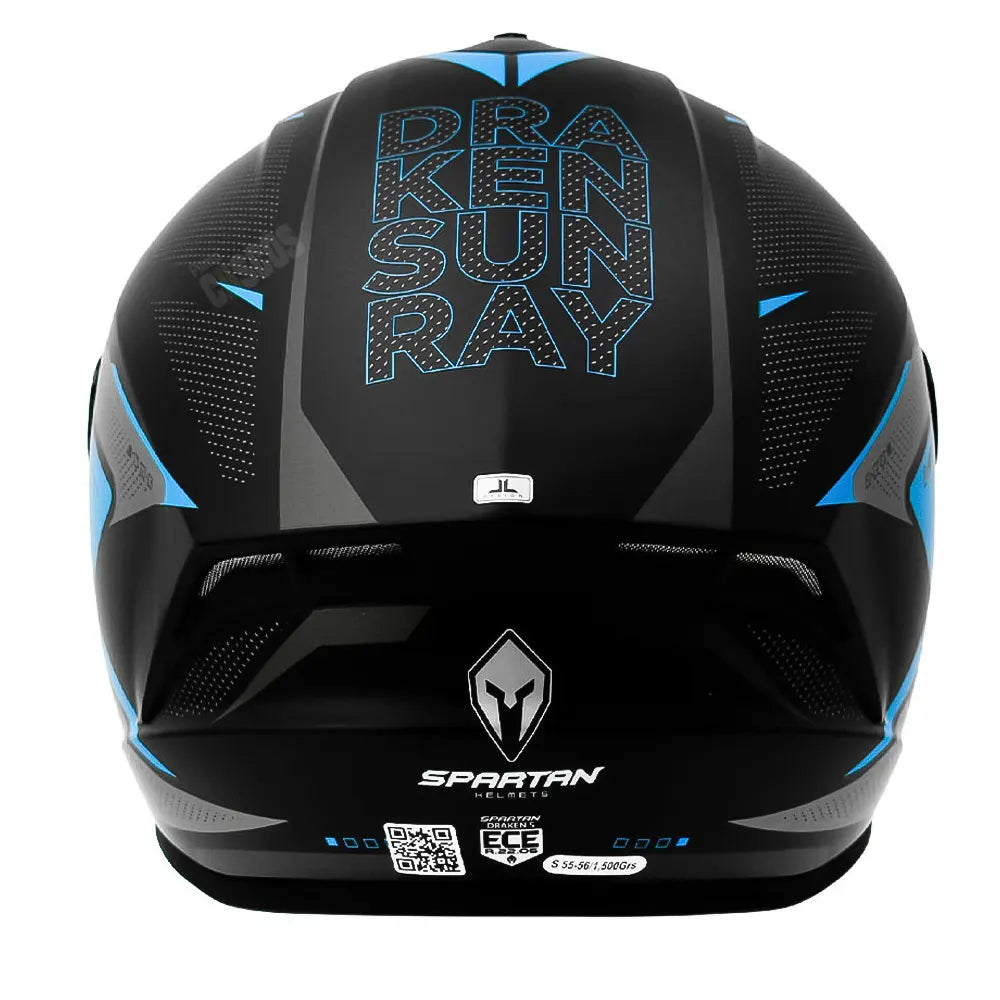 Casco Spartan Draken S Sun Ray Negro Azul