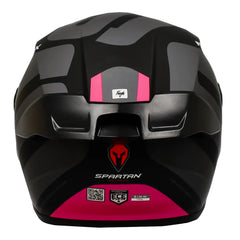 Casco Spartan Fenix Hexa Negro Gris Rosado