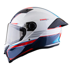 Casco Spartan Fenix Slab Blanco Azul Rojo