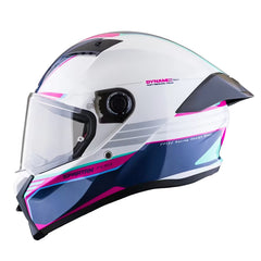 Casco Spartan Fenix Slab Blanco Turquesa Rosado