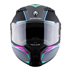 Casco Spartan Fenix Slab Gris Turquesa Rosado