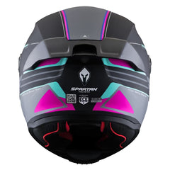 Casco Spartan Fenix Slab Gris Turquesa Rosado