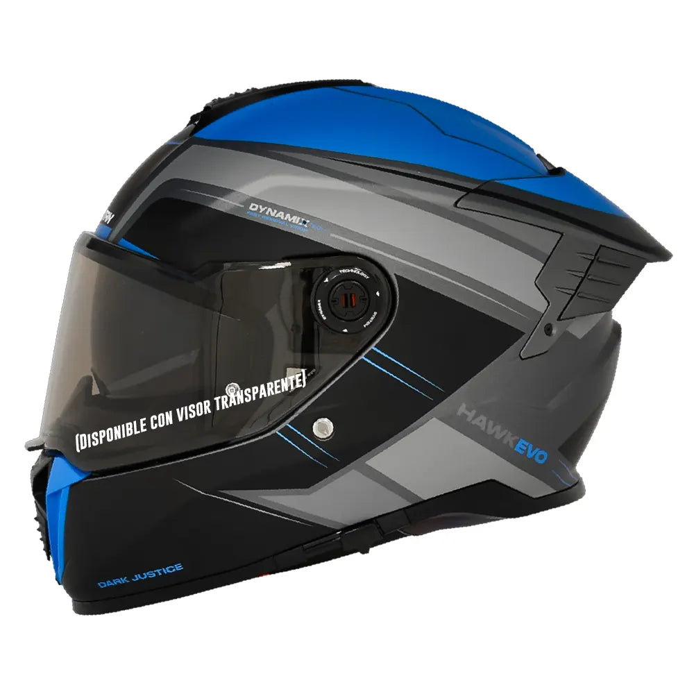 Casco Spartan Hawk Dark Justice Gris Negro Azul