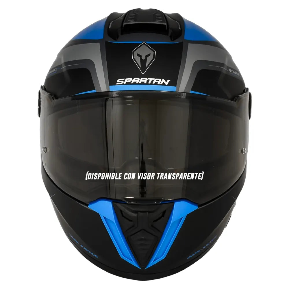 Casco Spartan Hawk Dark Justice Gris Negro Azul