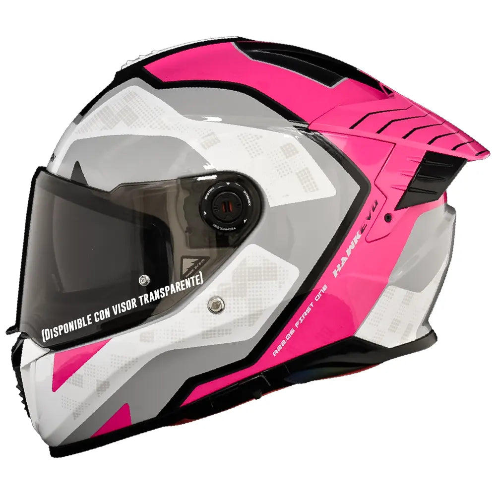 Casco Spartan Hawk First Blanco Gris Rosado