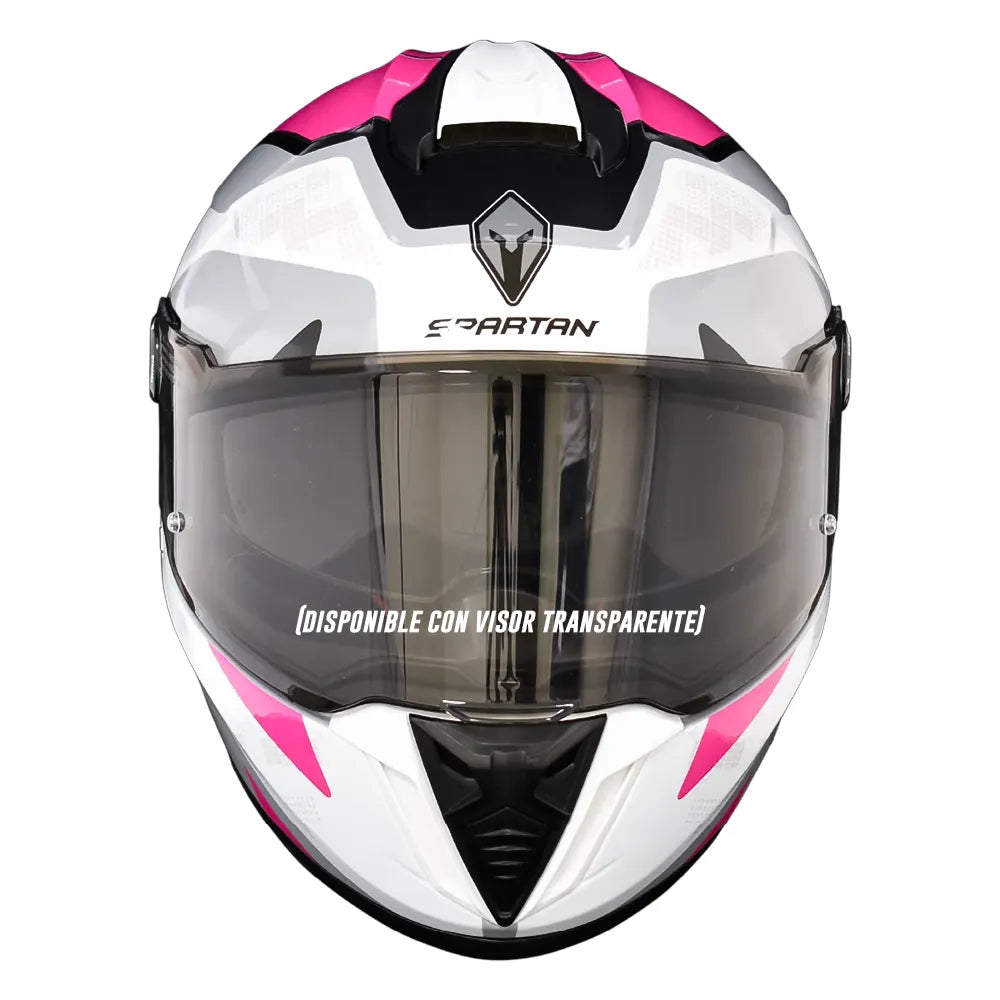 Casco Spartan Hawk First Blanco Gris Rosado