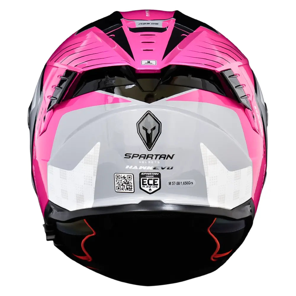 Casco Spartan Hawk First Blanco Gris Rosado