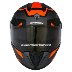 Casco Spartan Hawk First Negro Gris Rojo