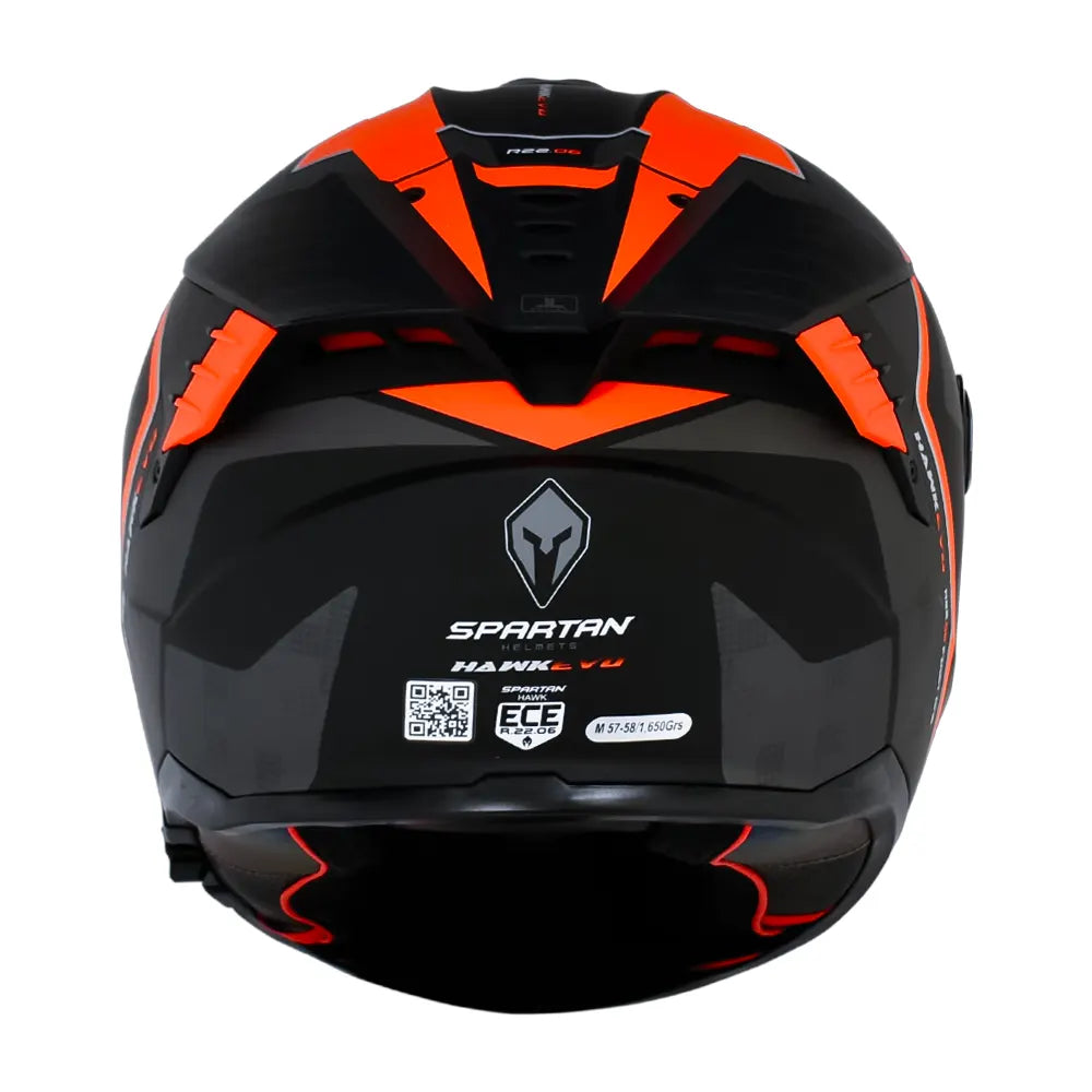 Casco Spartan Hawk First Negro Gris Rojo