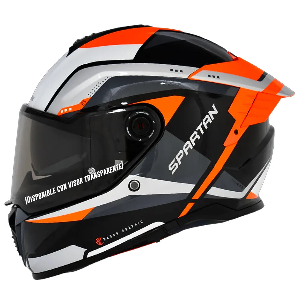 Casco Spartan Hawk Radar B5 Rojo Negro Gris