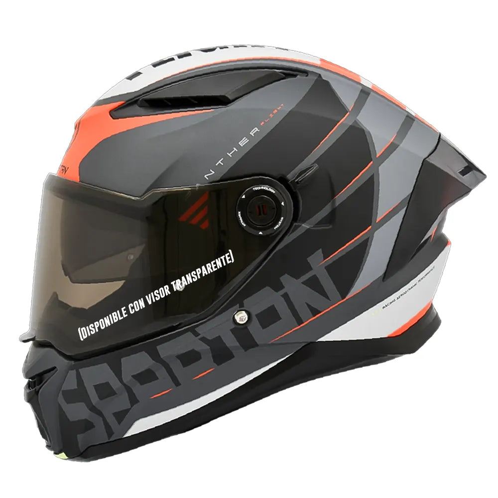 Casco Spartan Panther Flight Negro Rojo