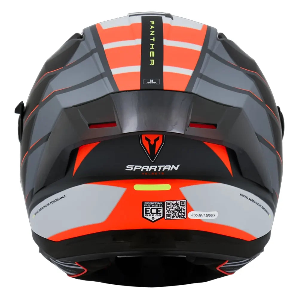 Casco Spartan Panther Flight Negro Rojo
