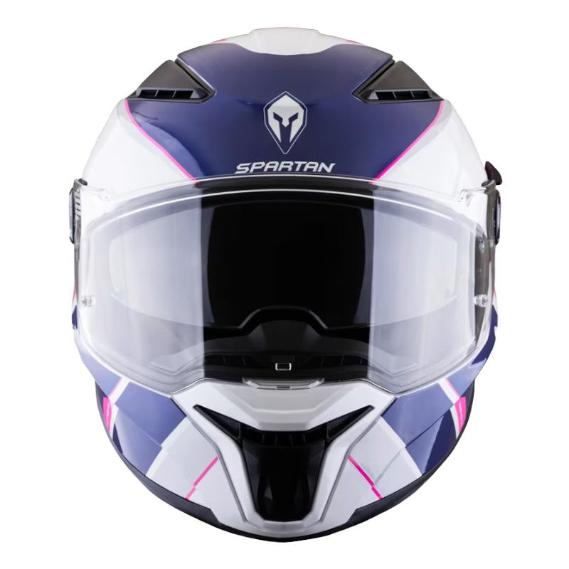 Casco Spartan Panther Sv Blanco Morado Rosado