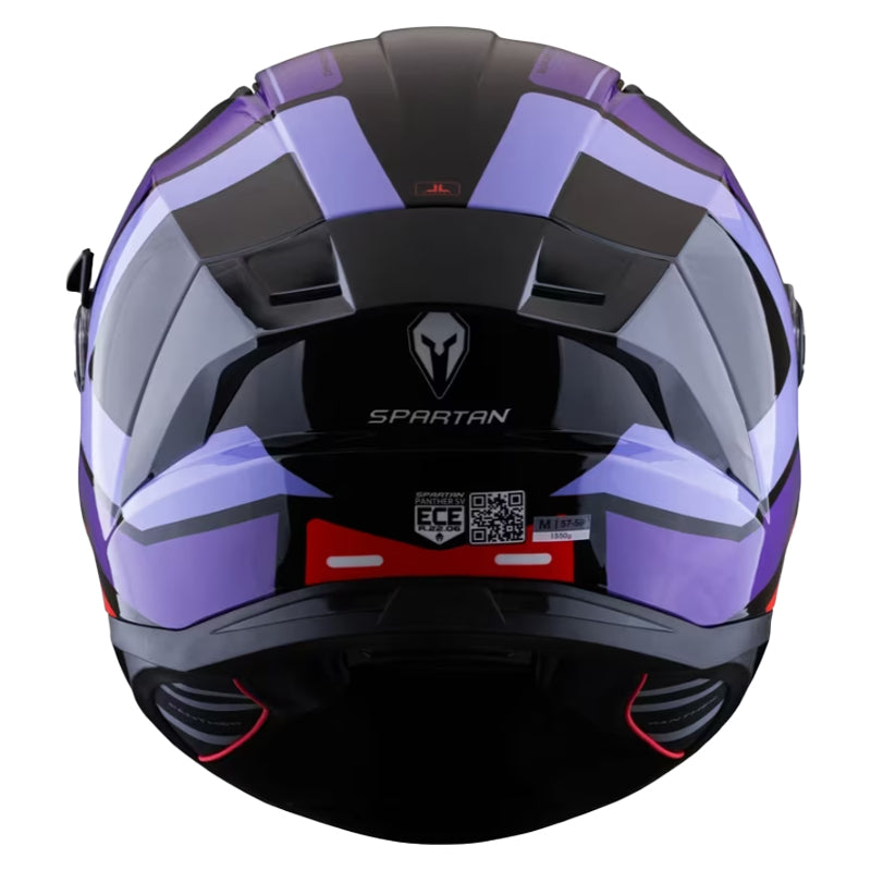 Casco Spartan Panther Sv Negro Rojo Morado