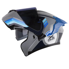 Casco X-One X-3000Rs Clarux Gris Azul Visor Iridium Azul