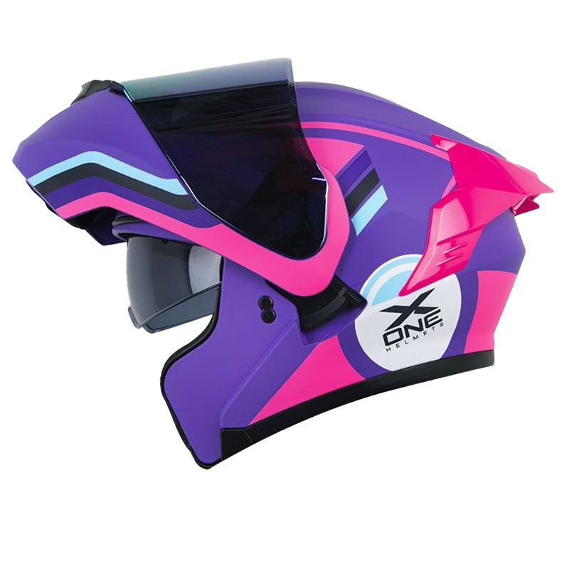 Casco X-One X-3000Rs Clarux Morado Fucsia Visor Revo Morado