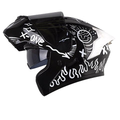 Casco X-One X-3000Rs Power Negro Blanco Visor Iridium Silver