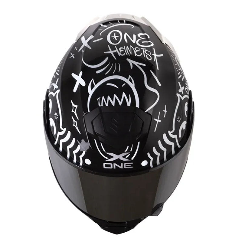 Casco X-One X-3000Rs Power Negro Blanco Visor Iridium Silver