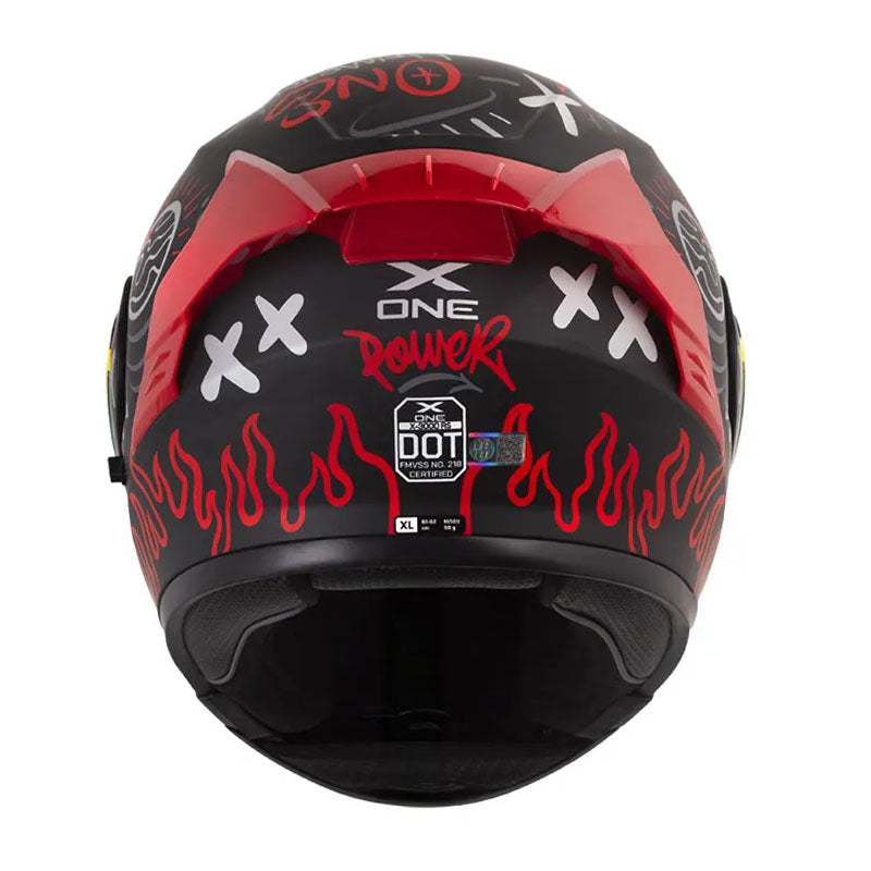Casco X-One X-3000Rs Power Negro Rojo Visor Revo Rojo