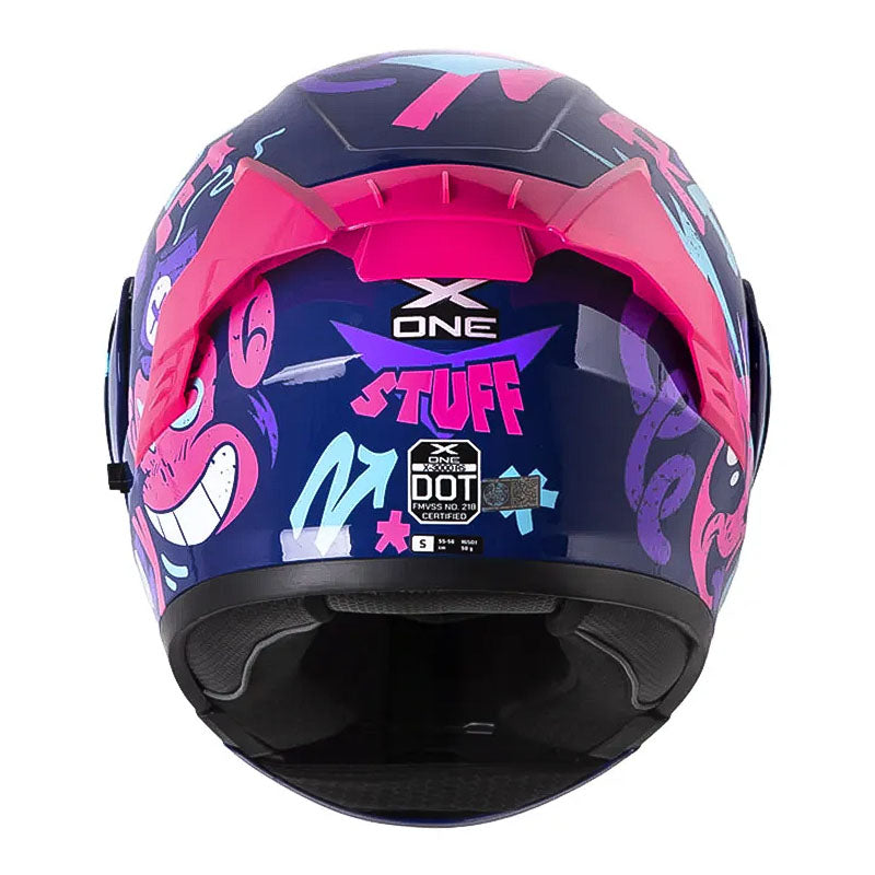 Casco X-One X-3000Rs Stuff Azul Fucsia Visor Revo Morado