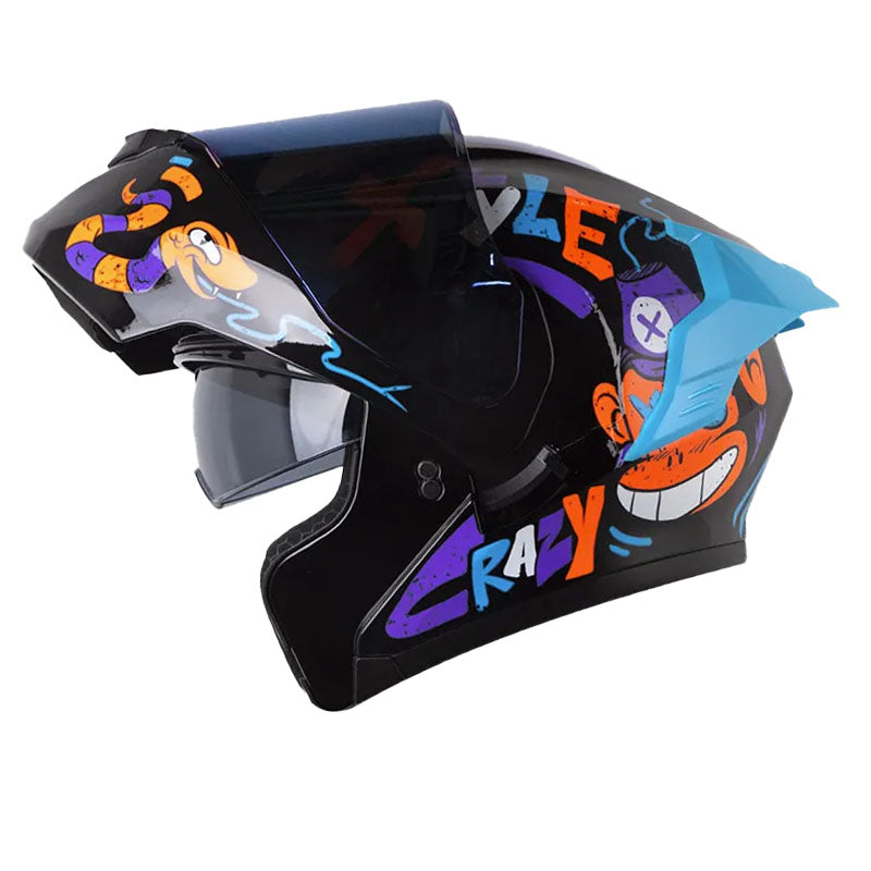 Casco X-One X-3000Rs Stuff Negro Naranja Neón Visor Iridium Azul