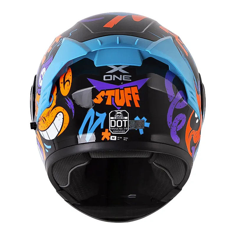 Casco X-One X-3000Rs Stuff Negro Naranja Neón Visor Iridium Azul