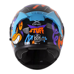 Casco X-One X-3000Rs Stuff Negro Naranja Neón Visor Iridium Azul