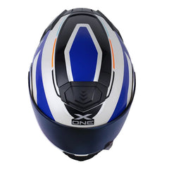 Casco X One X-3000Rs Advance Blanco Azul Visor Iridium Azul