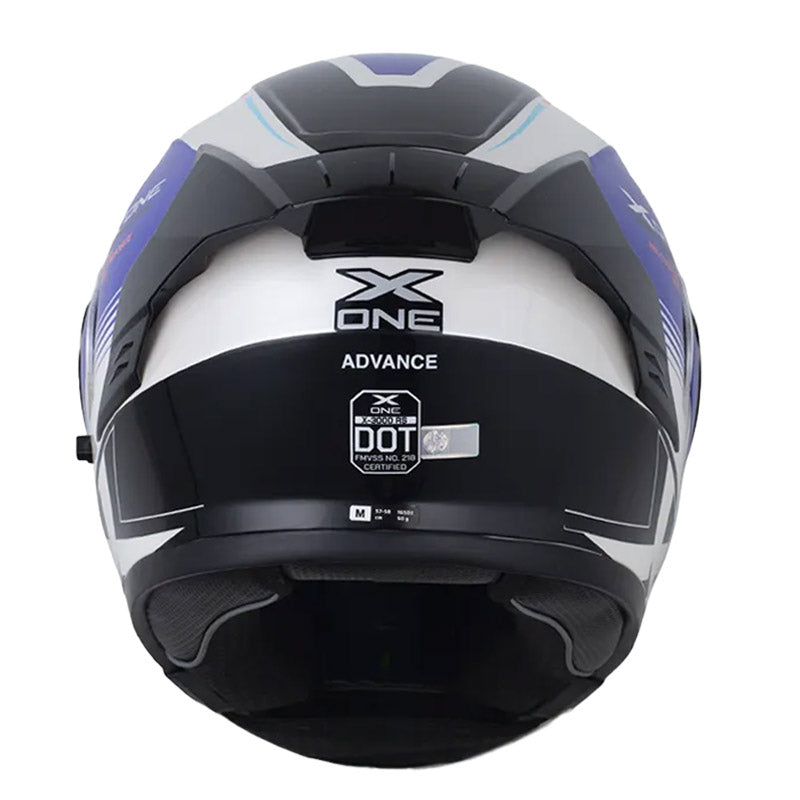 Casco X One X-3000Rs Advance Blanco Azul Visor Iridium Azul