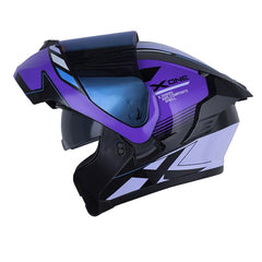 Casco X One X-3000Rs Advance Negro Morado Visor Iridium Azul