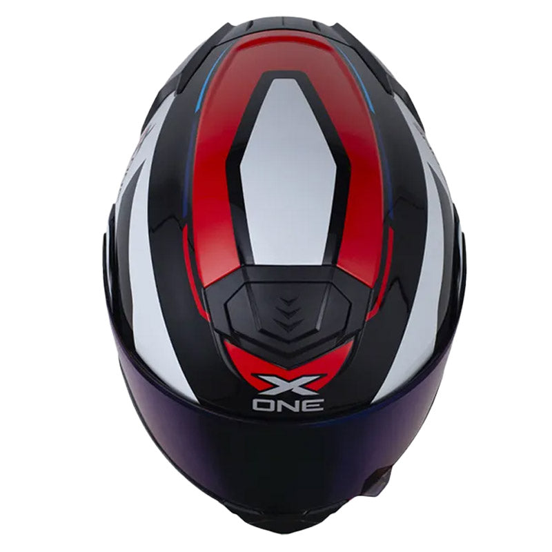 Casco X One X-3000Rs Advance Negro Rojo Visor Iridium Azul